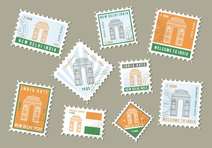 Free India Gate Stamp Vector