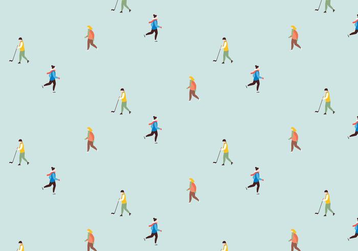 Winter Characters Pattern vector