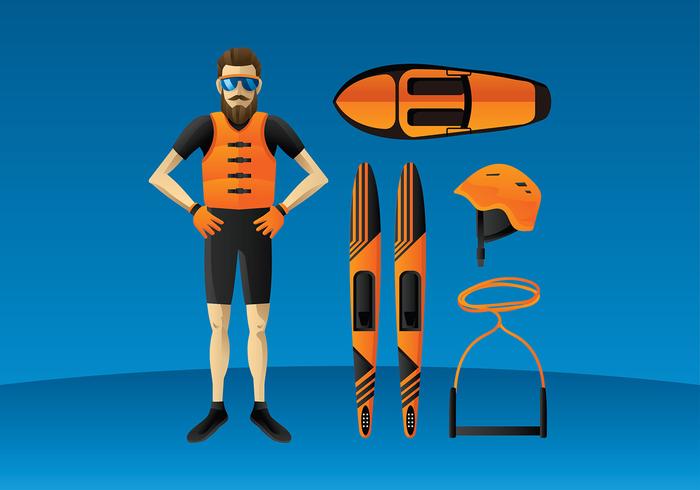 Water Skiing Equipment Free Vector