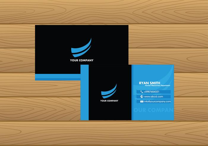 Name Card Template Blue Free Vector