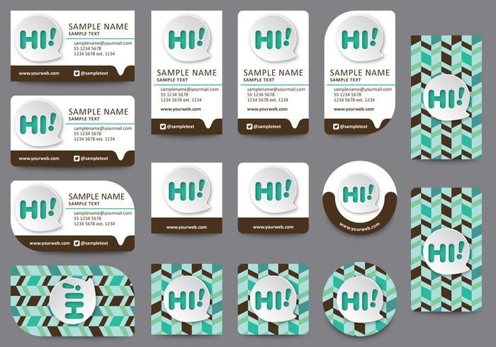 Communication Name Card Templates vector