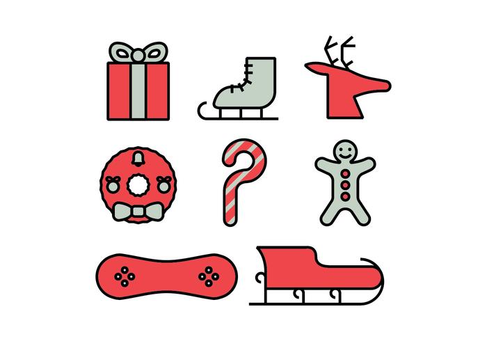 Merry christmas icons set Merry christmas icons set