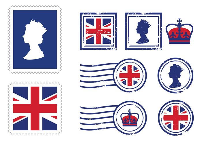 Iconos reales del sello del Reino Unido vector