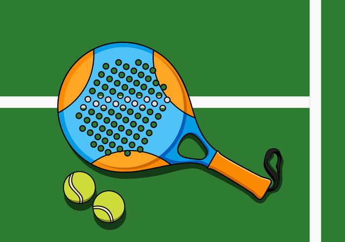 Ilustración De Padel Raqueta Y Bola vector