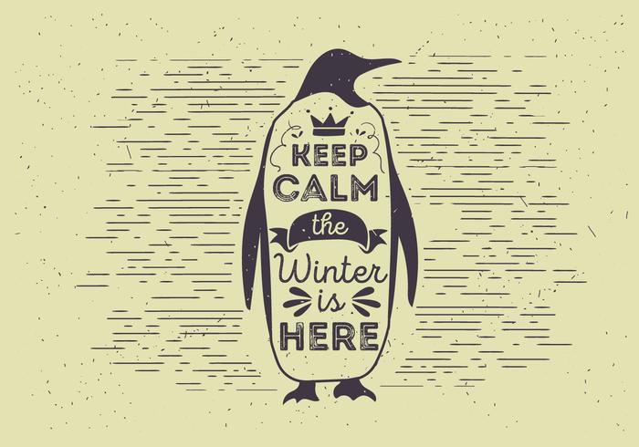 Vector Typography Penguin Illutration