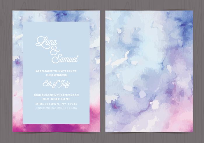 Vector Watercolor Wedding Invite