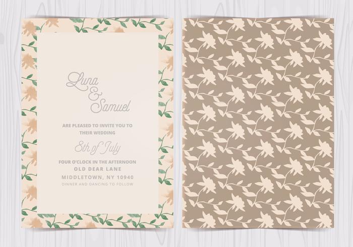 Vector Floral Wedding Invite