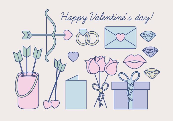 Vector Valentine's Day Objects