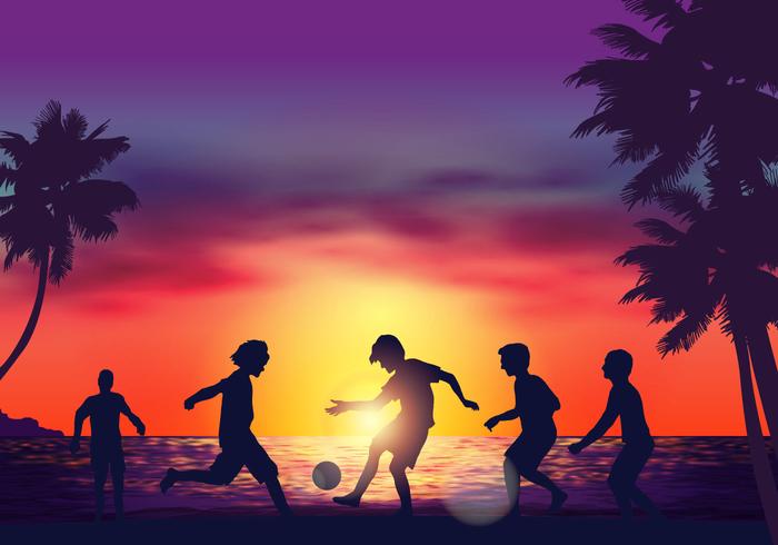 Juego de fútbol playa vector