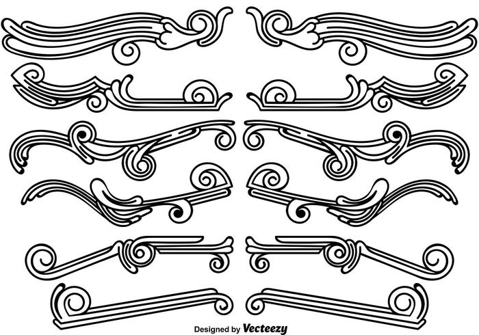 Set Of Vintage Ornamental Dividers vector