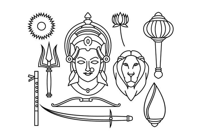 Gratis Durga Vectro vector