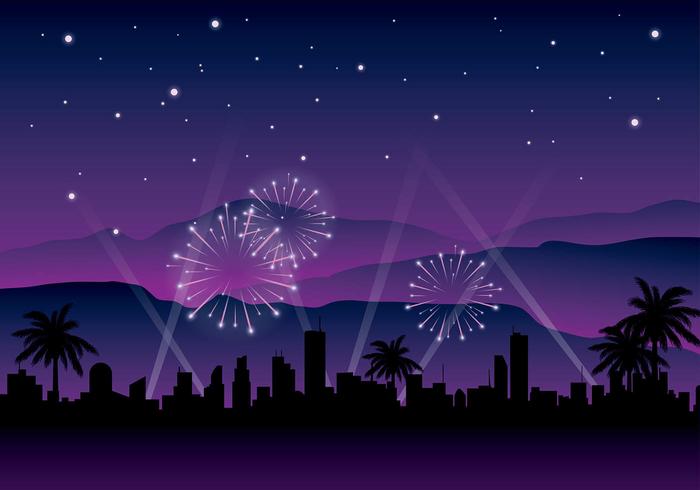 Hollywood Light Night Background Free Vector