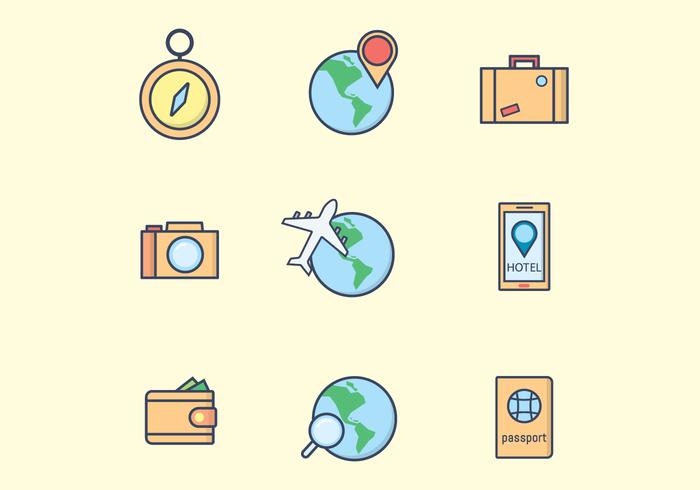 Iconos de viajes gratuitos vector