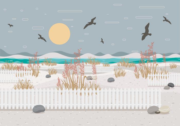 Sea Oats Landscape 2 Vector