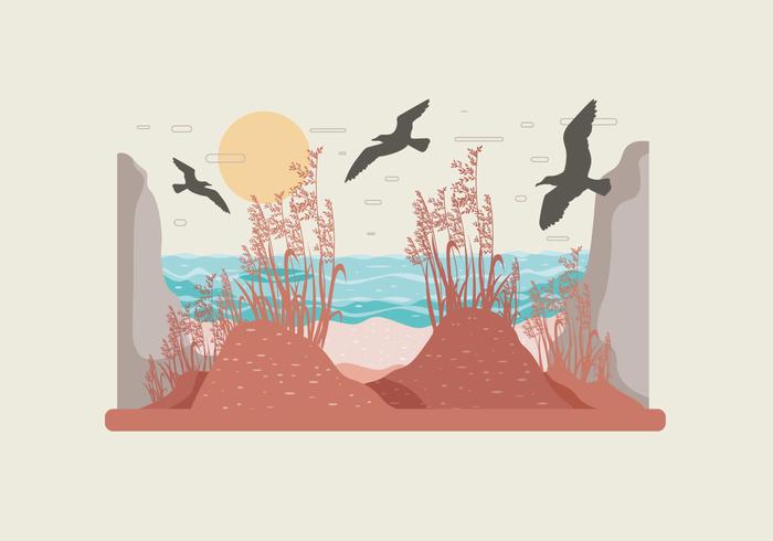 Sea Oats Landscape Vector