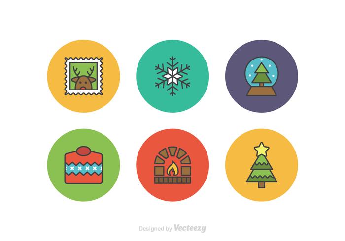 Free Christmas Flatline Vector Icons