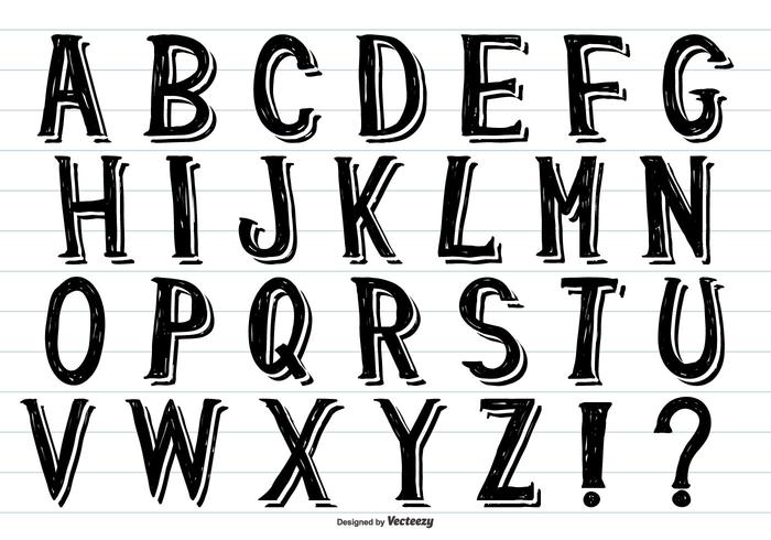 Hand Drawn Sketchy Alphabet Collection vector