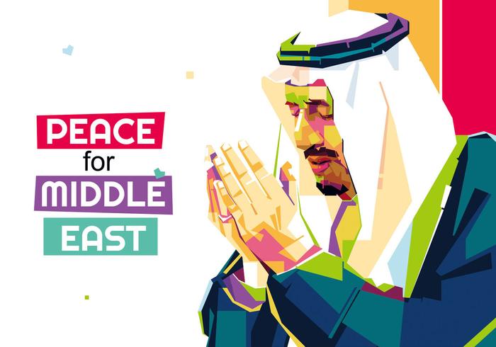 Peace for Middle East - Popart Portrait vector