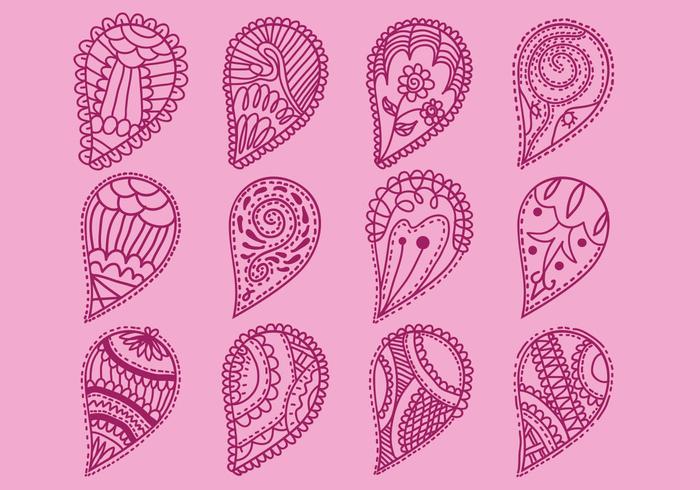 Set Of Cashmere On Pink Background vector
