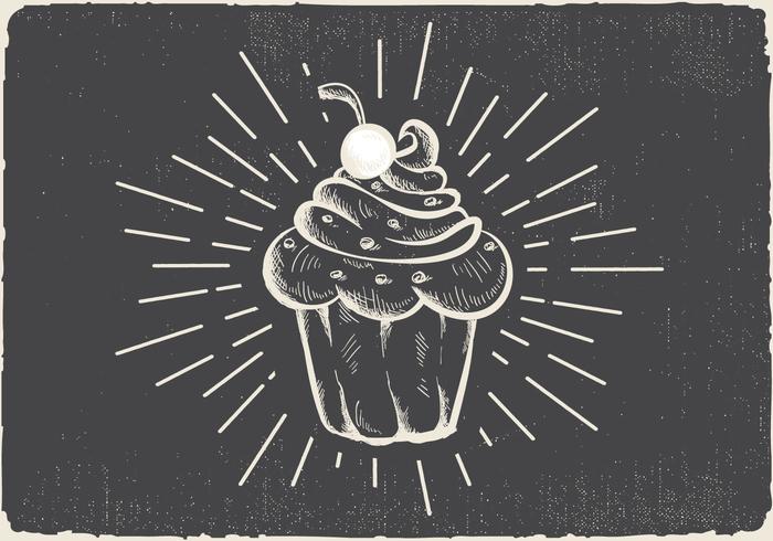 Free Hand Drawn Muffin Vector Background
