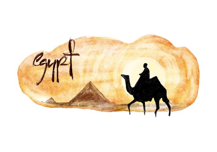 Free Egypt Watercolor Vector