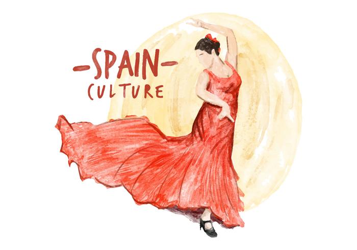 Vector libre de la acuarela de la cultura de España