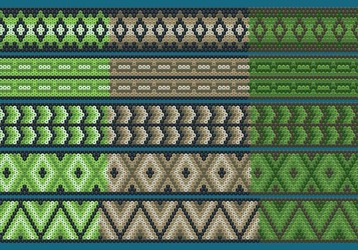 Green And Brown Huichol Ribbons vector