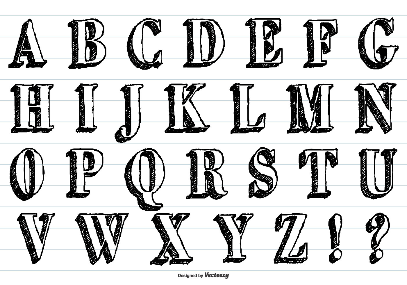 Hand Drawn Sketchy Vector Alphabet 134360 Vector Art at Vecteezy