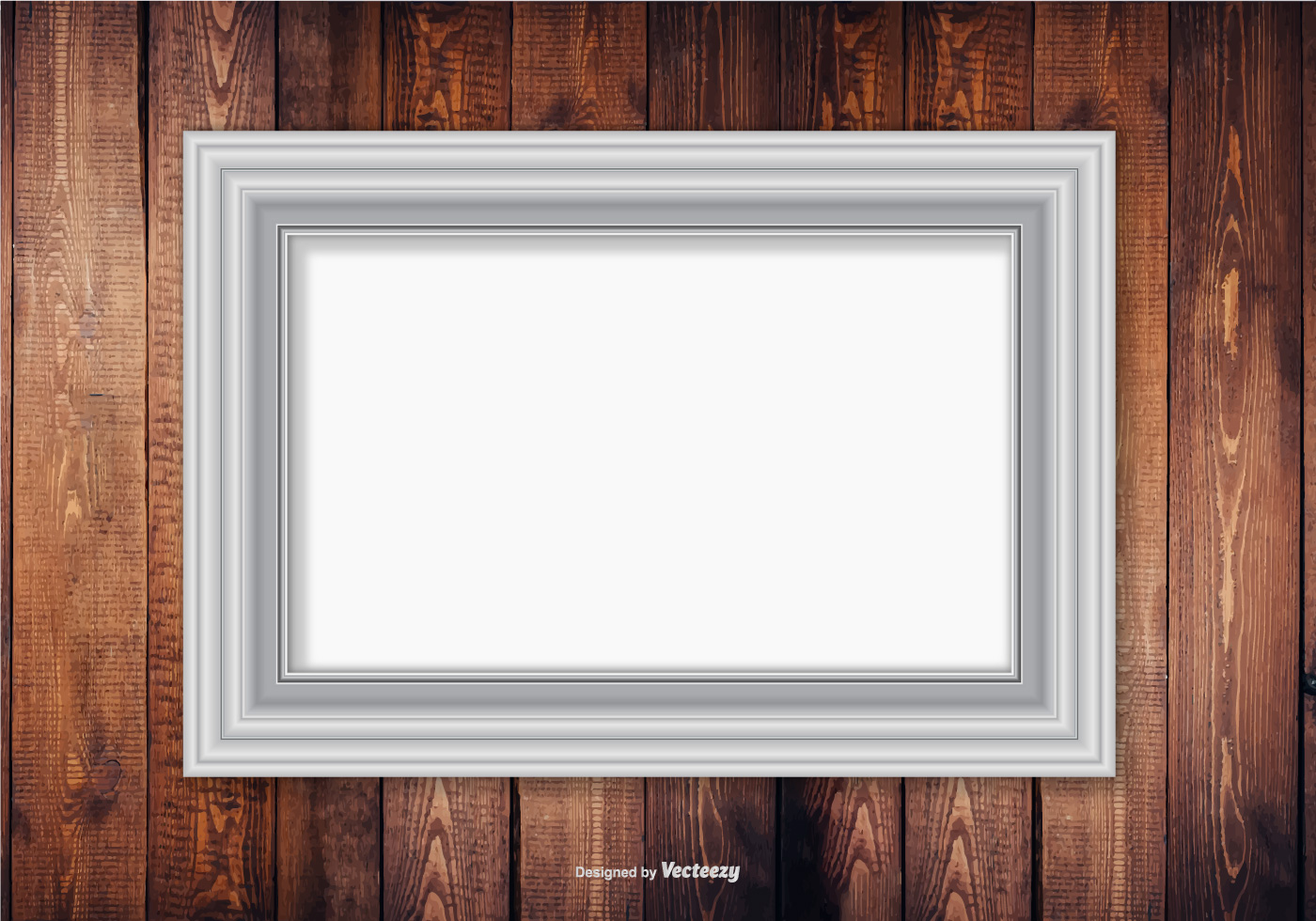 Silver Frame On Wood Wall Background - Download Free ...