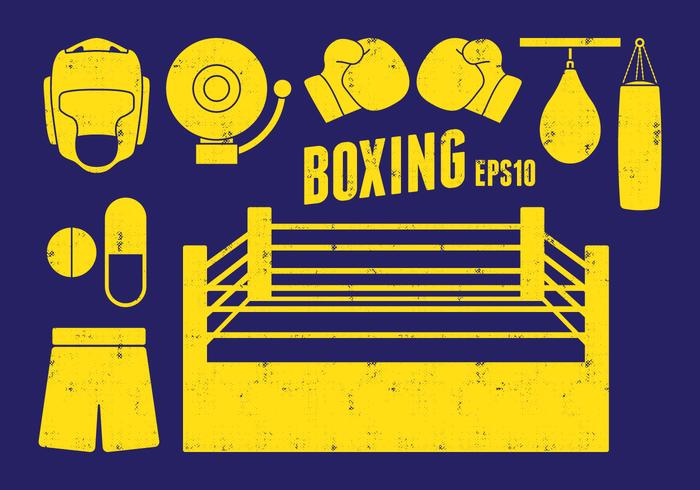 Iconos de boxeo vector