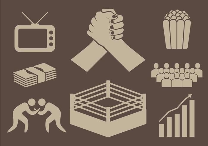 Iconos de lucha libre vector