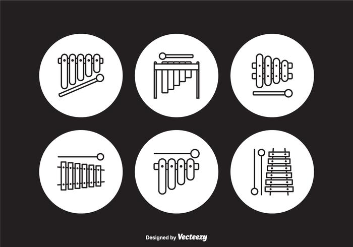 Libre marimba contorno iconos vectoriales vector