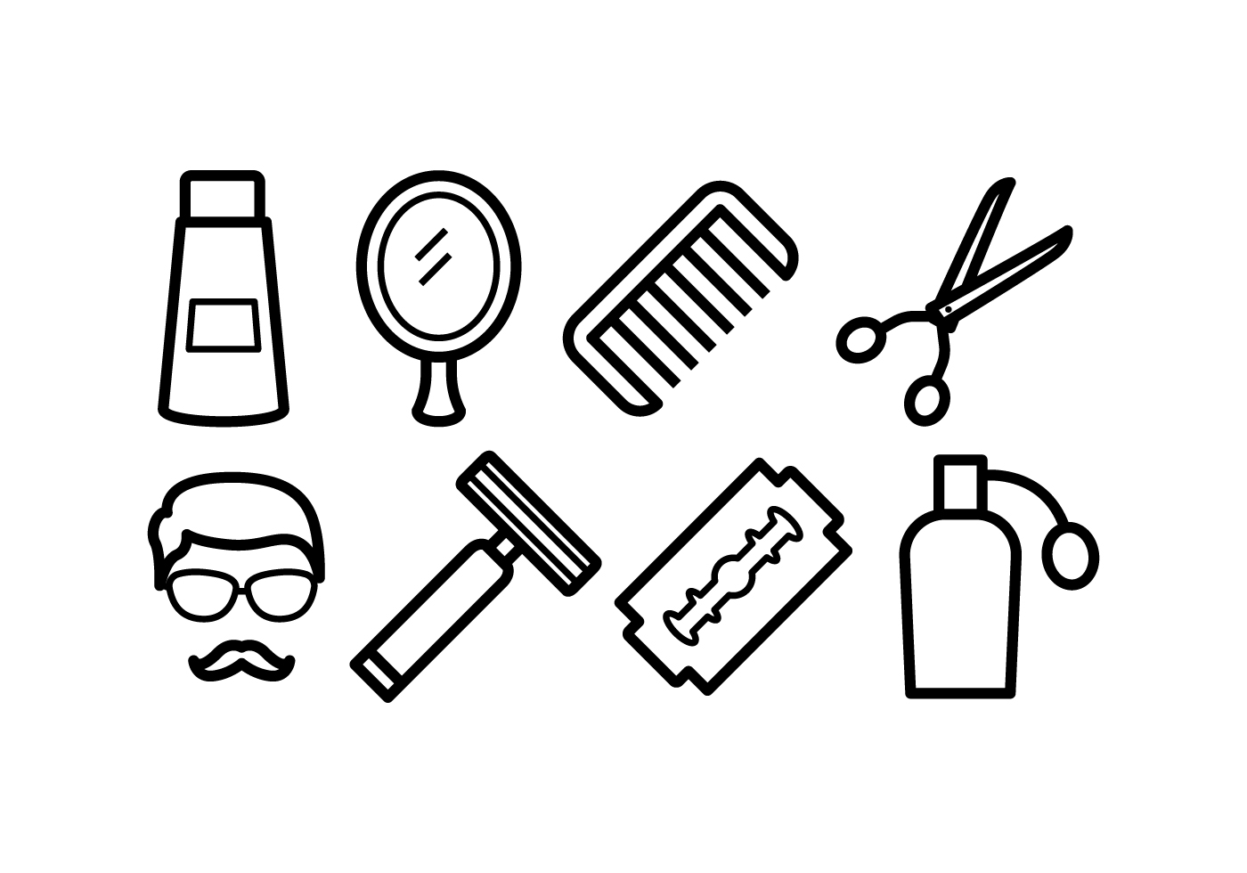 Иконки инструменты для парикмахера