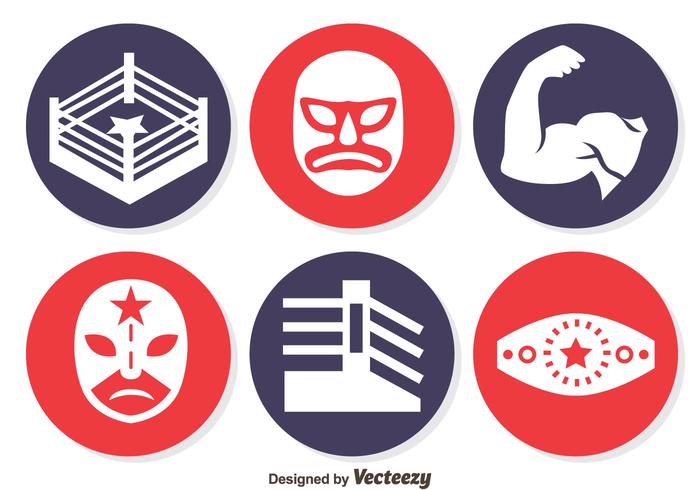 Lucha Elemento Círculo de iconos Vector