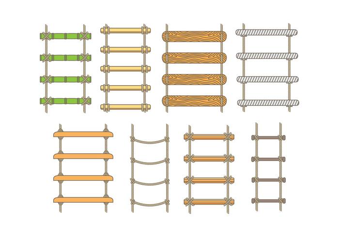 Iconos de la escalera de la cuerda vector