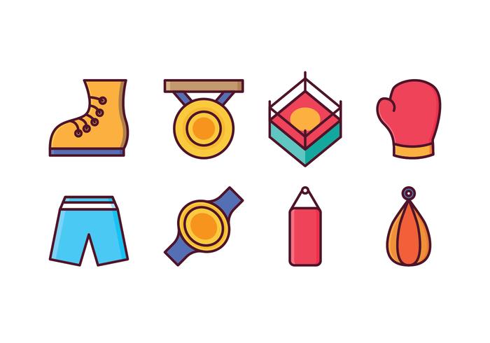 Free Boxing Icon Set vector