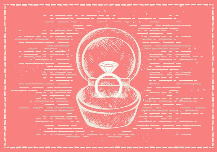 Free Hand Drawn Valentines Ring Vector Background Free Hand Drawn Valentines Ring Vector Background