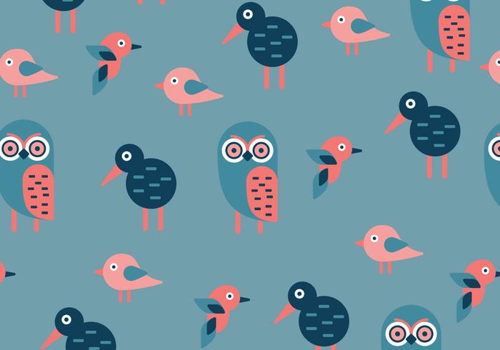 Geometric Birds Pattern vector