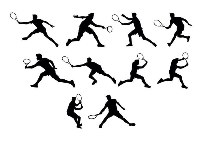 Free Tennis Silhouettes Vector Free Tennis Silhouettes Vector