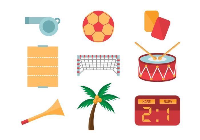 Iconos libres del fútbol de la playa vector