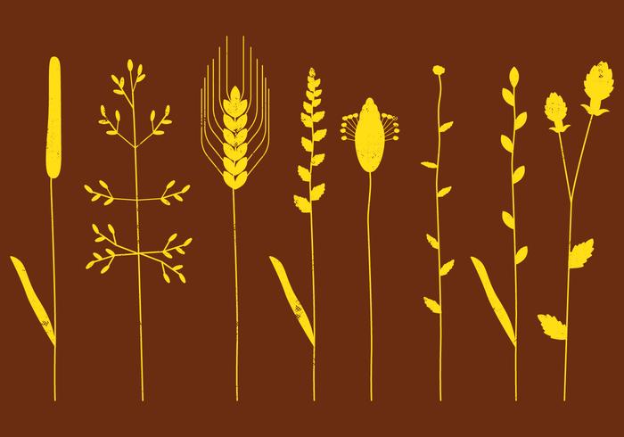 Coastal Grasses Silhouettes vector