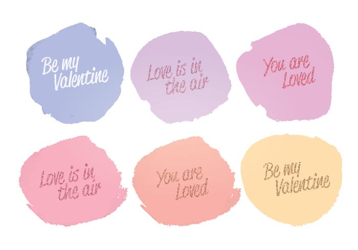 Vector Watercolor Love Messages