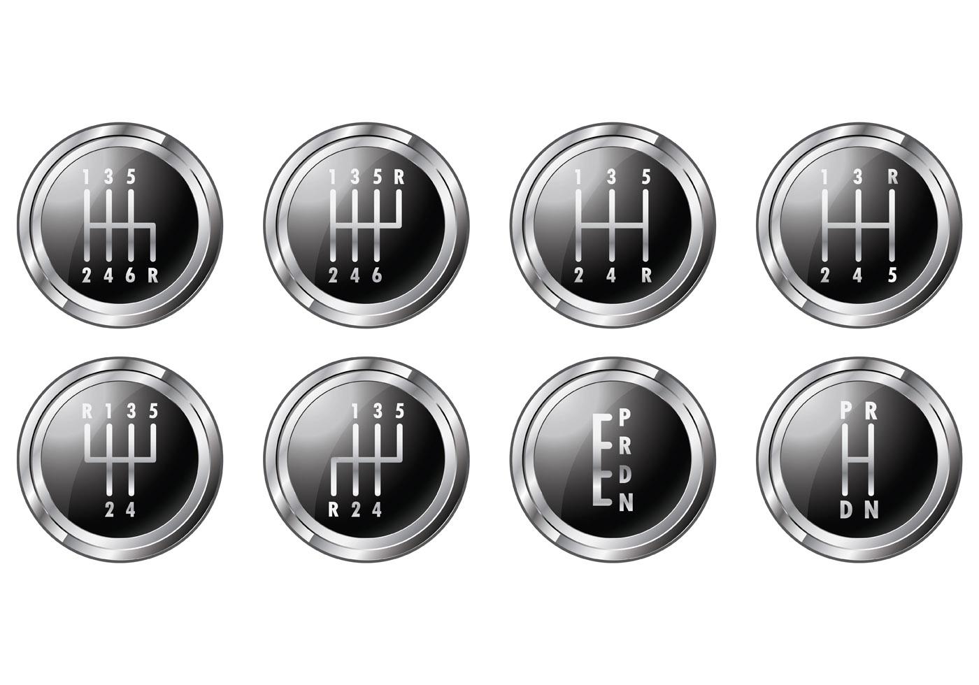 Set Of Gear Shift Symbols 134529 Vector Art at Vecteezy