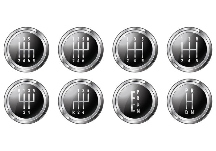 Set Of Gear Shift Symbols vector