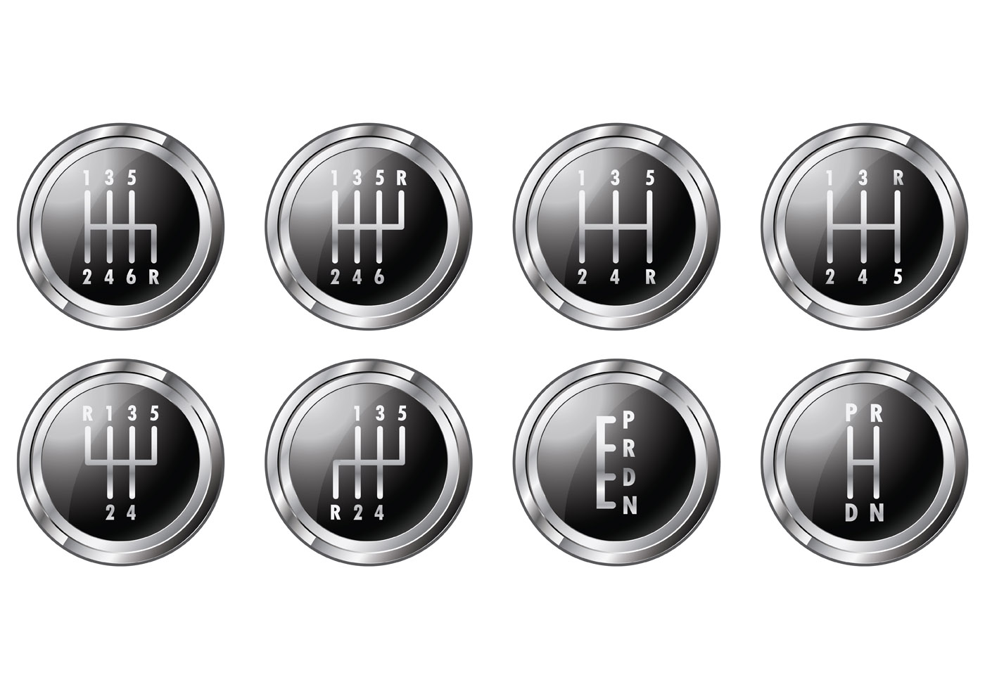 Set Of Gear Shift Symbols 134529 Vector Art at Vecteezy