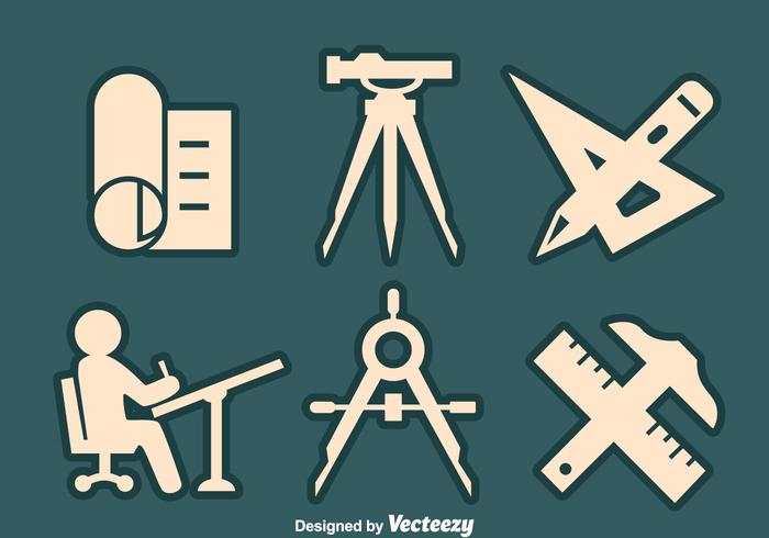 Icono de los elementos del topógrafo Vector