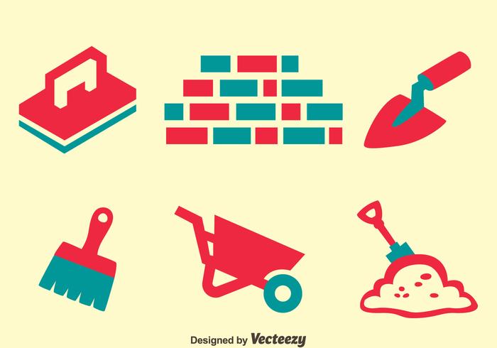 Masonry Element Icons Vector