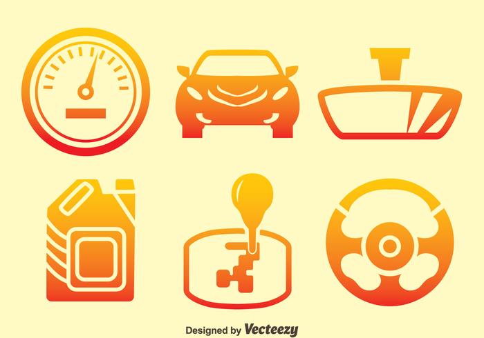 Car Elemento Gradiente Iconos Vector