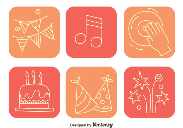 Party Element Square Icons vector