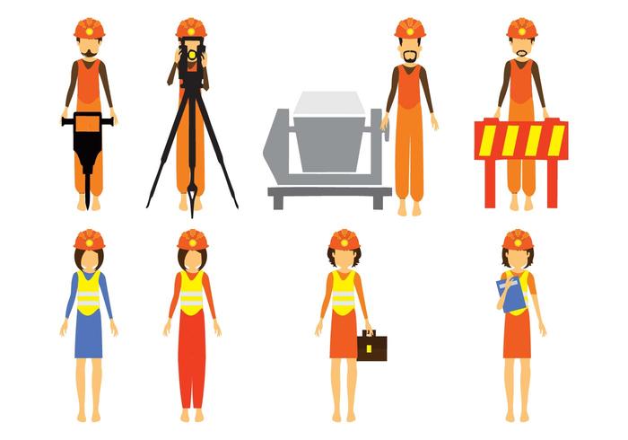 Free Construction and Civil Engineering Character Vector